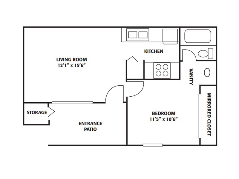 1x1 A floorplan at The Park at Ferentino