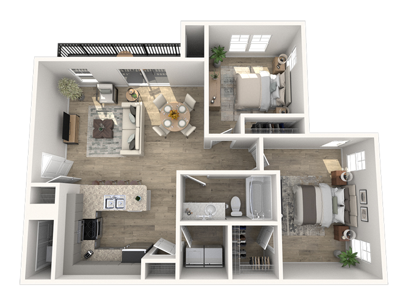 2X1-904 floorplan at Viewpointe Apartments
