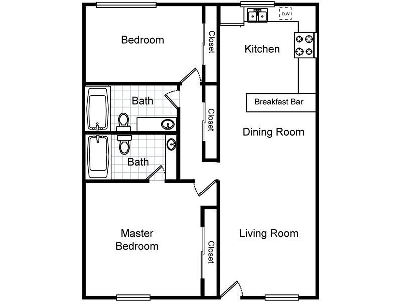 2 Bedroom 2 Bathroom (Northside)