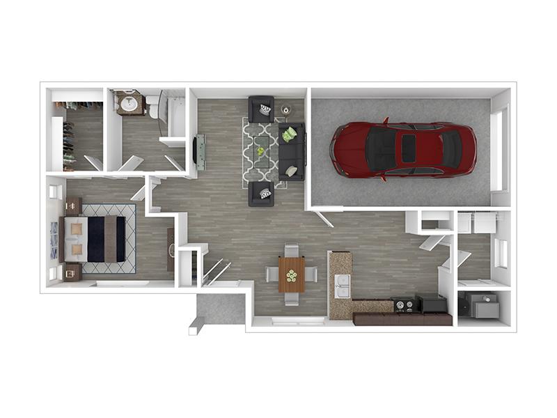 1x1-829 Townhome floorplan at Mountain View Townhomes