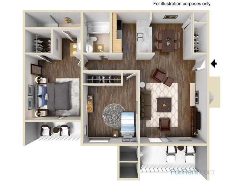  2x2-836-Full Renovation-Gray floorplan at The Preserve at City Center