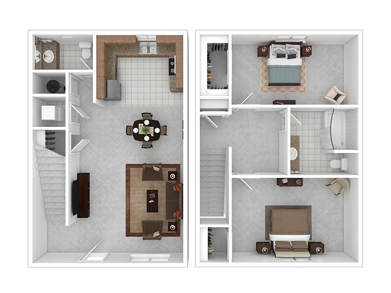 2X1.5 floorplan at Galleria Townhomes & Casa Galleria