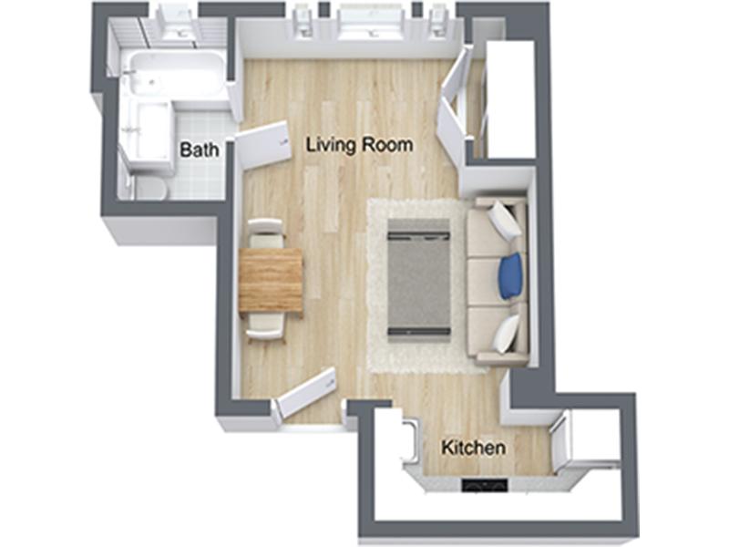 Studio-07 R floorplan at Nob Hill Place