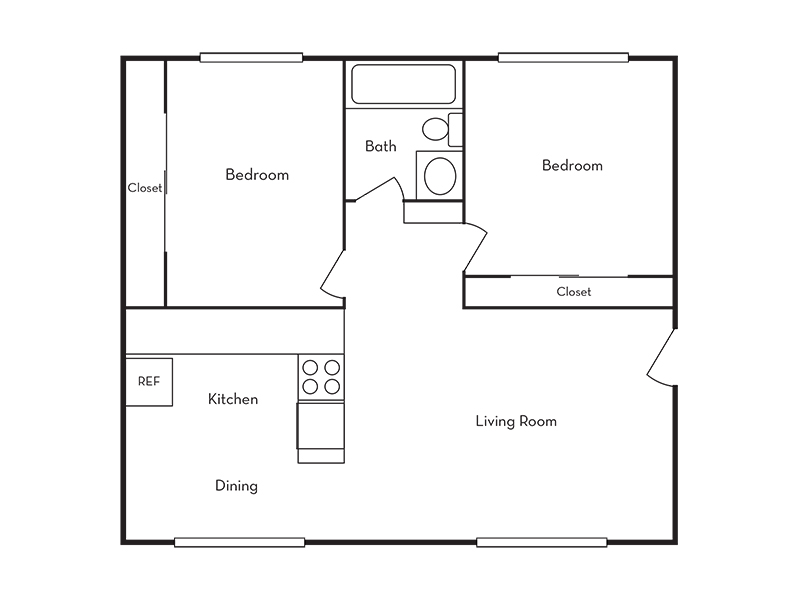 2 Bedroom floorplan at The Atrium