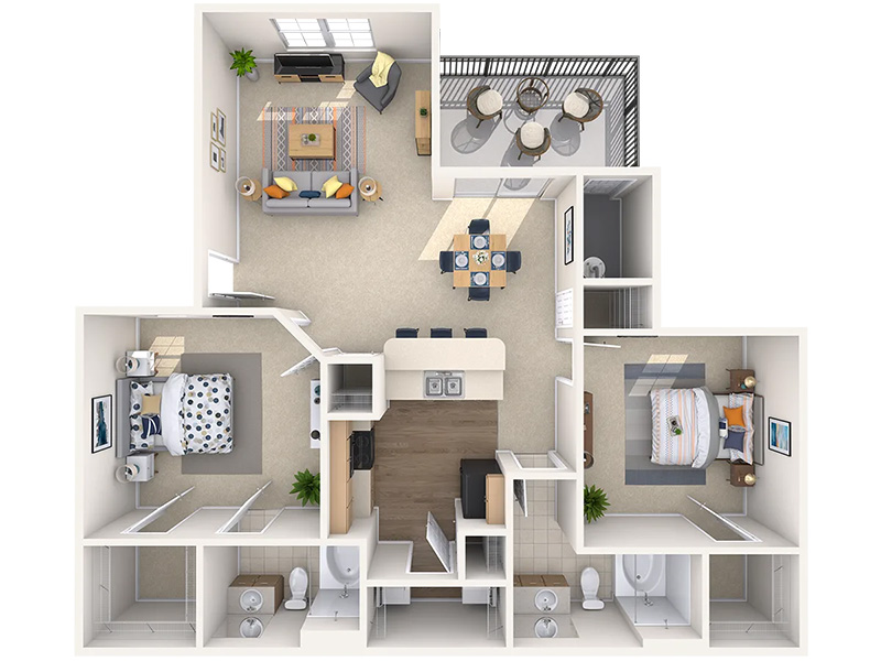 The Riviera floorplan at Portola on Russell