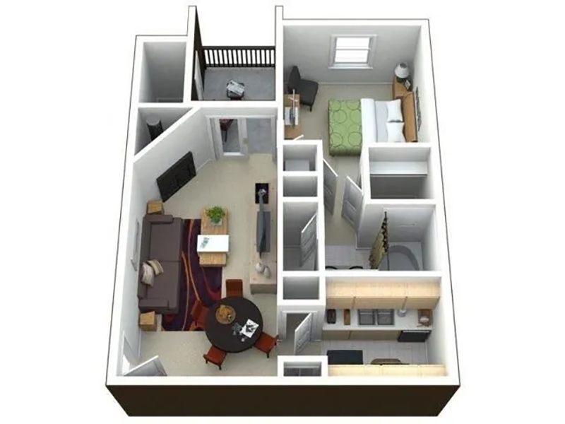 1 Bedroom floorplan at Agave Ridge
