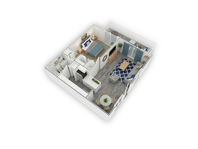 1X1R-590 floorplan at The Charleston