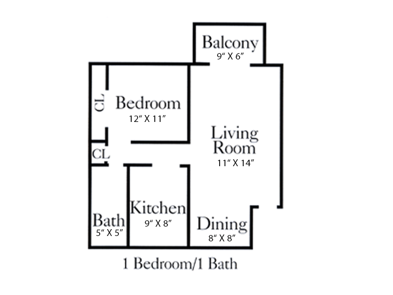 One Bedroom floorplan