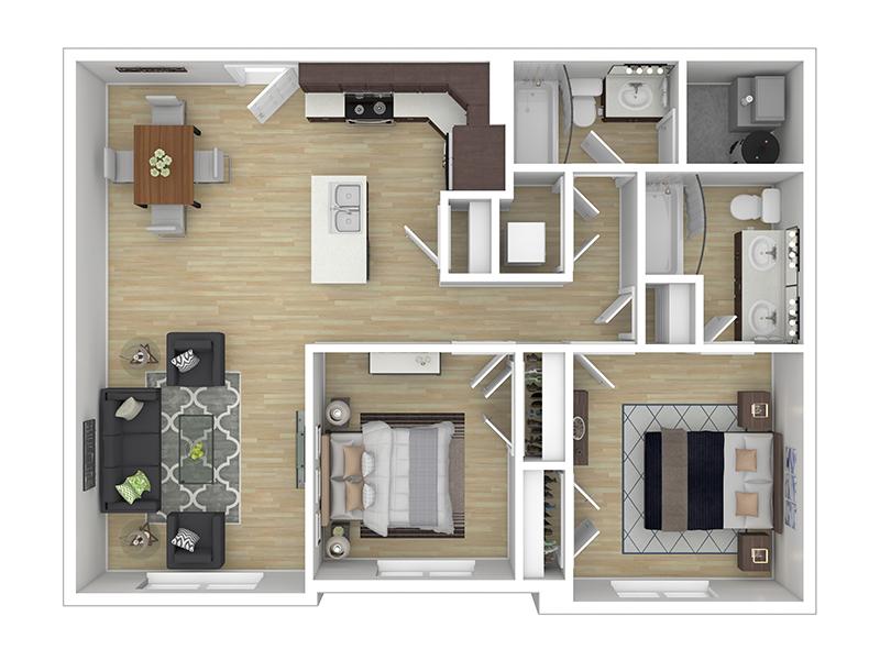 2x2 floorplan at Ogden Flats