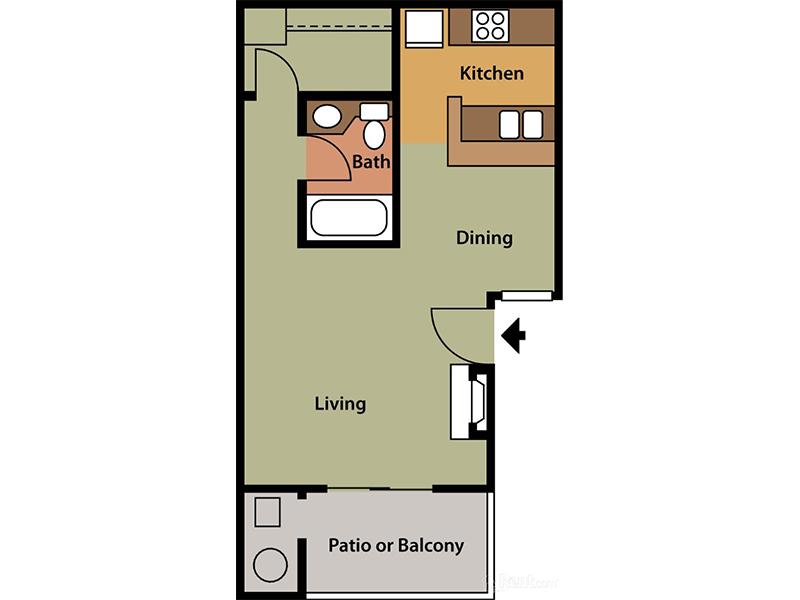 Studio floorplan at Chaparral