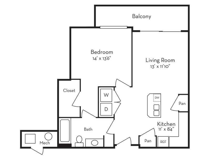1 Bedroom (1-3)