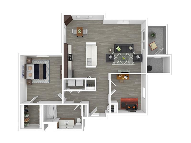 1x1-964- Full Renovation floorplan at Serafina