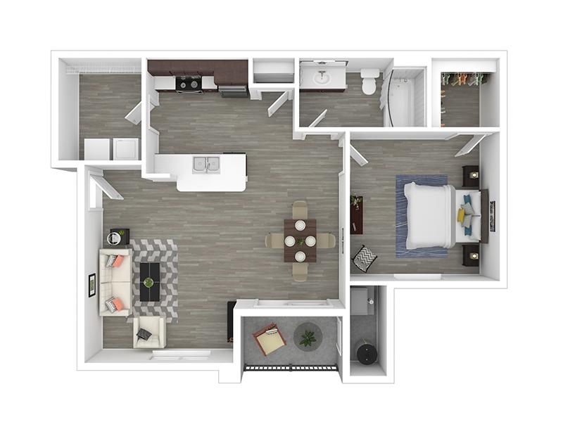 1x1-795 floorplan at Wilshire Place