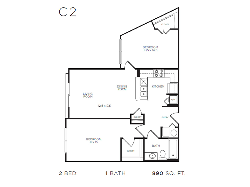 2x1 Elite floorplan at The Reserve IL