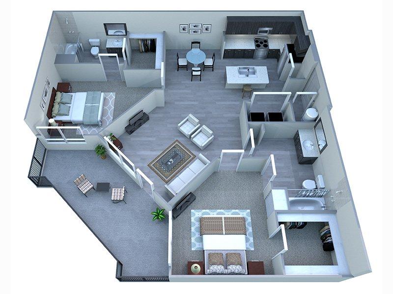 B3 2x2 floorplan at Skye at McClintock Station