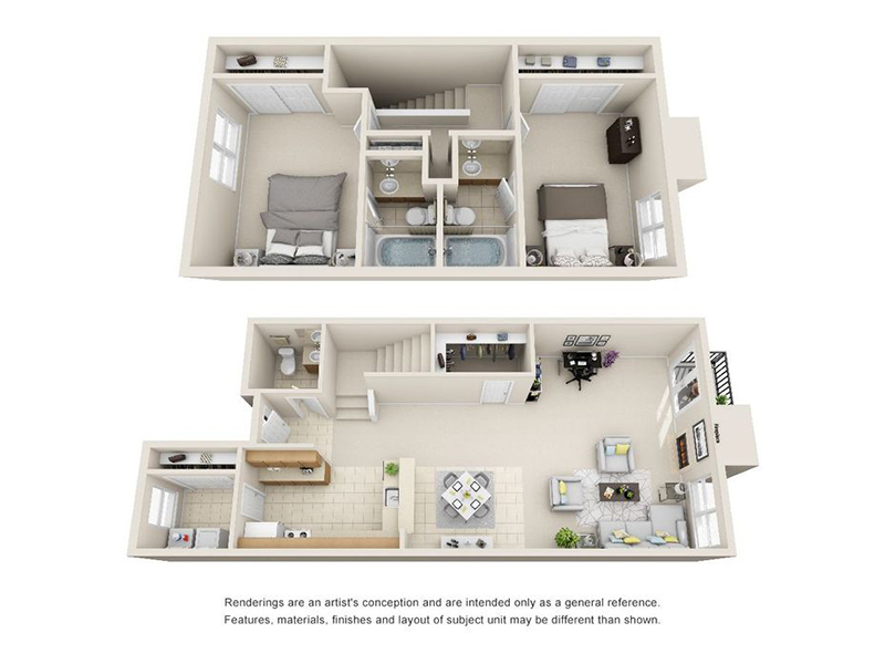 2x2TH-1143 floorplan at Telegraph Hill