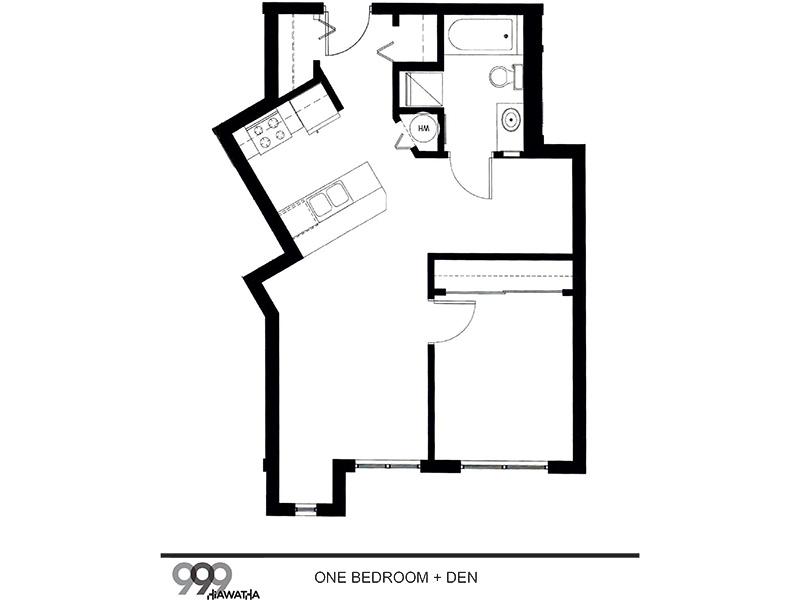 1BD3 floorplan at 999 Hiawatha