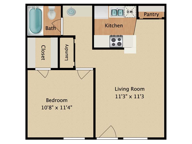 A2 floorplan at Prados Apartments at Arcadia