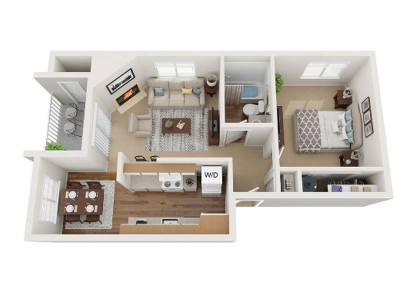 1 Bedroom 1 Bathroom floorplan