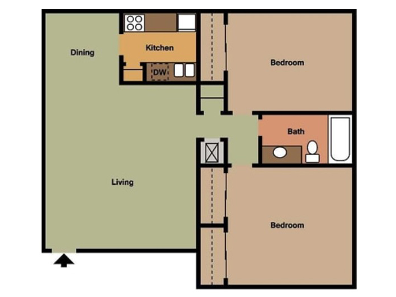 2 Bedroom floorplan