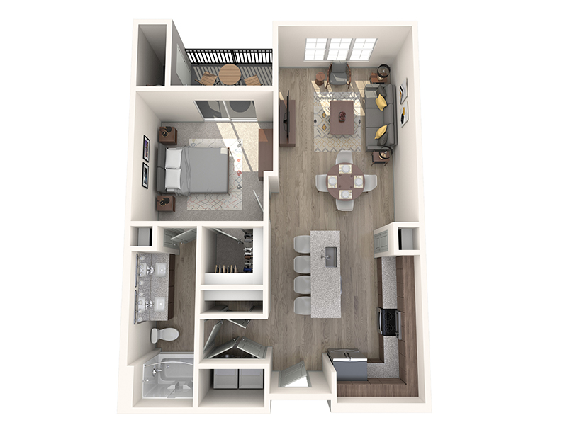 A1 floorplan at Kalon Luxury Apartments