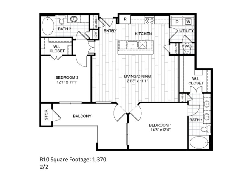 B10 floorplan at The Moderne