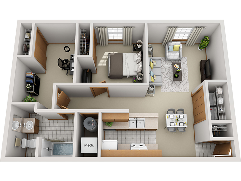 1 Bedroom 1 Bathroom B