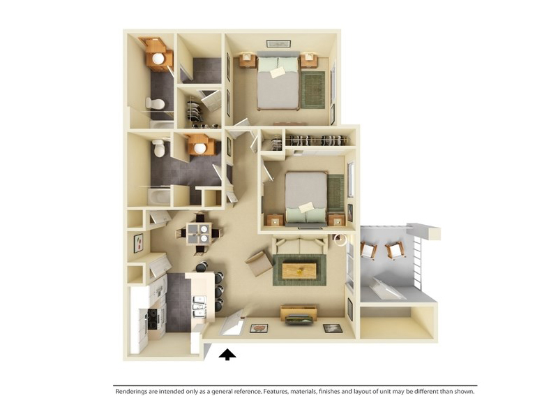 B2-952 floorplan at Hill Country Villas