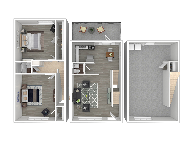 2 Bedroom Townhome floorplan at Station Five Townhomes