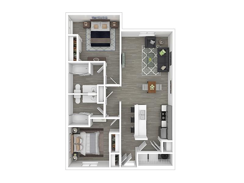 2x2-953 floorplan at Solaire