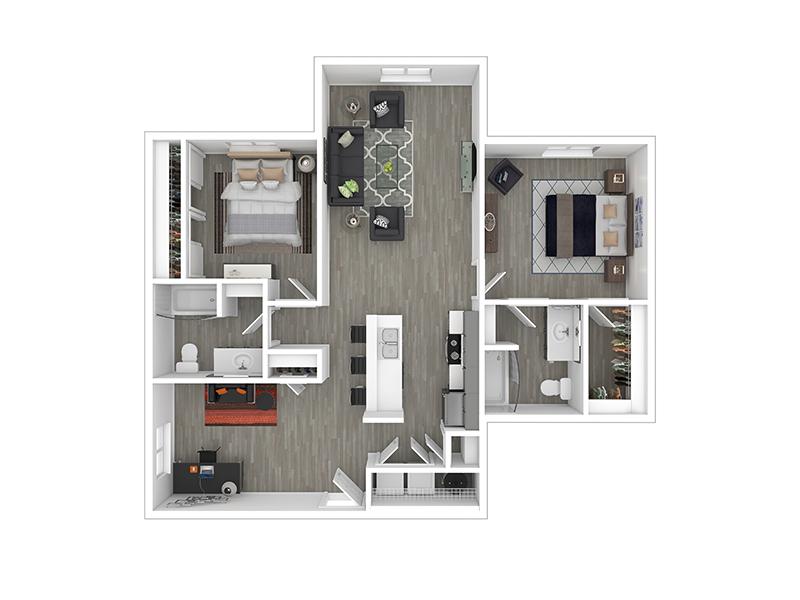 2x2-1161 floorplan at Solaire