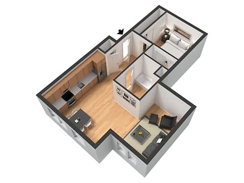 Sunnyside floorplan at East of Eleven Apartments