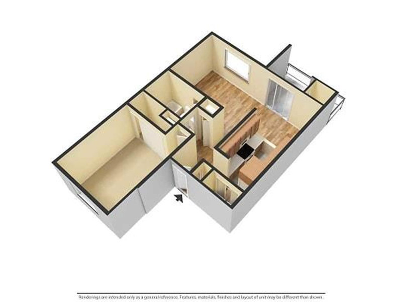 1 Bed 1 Bath floorplan at The Vue at St. Andrews