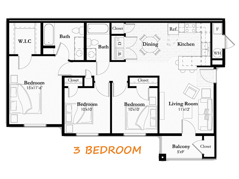 3 Bedroom 2 Bathroom