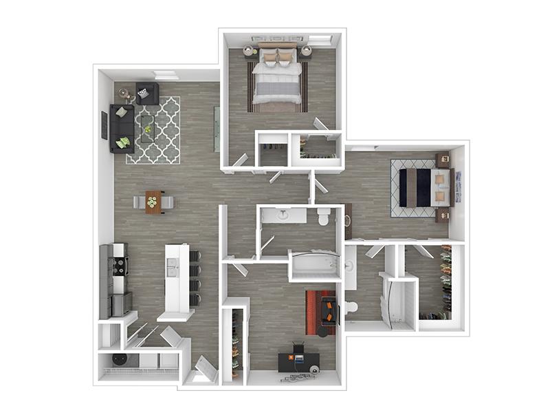 2x2-1257 floorplan at Solaire