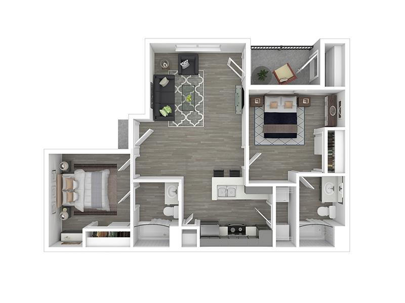 2x2-815- Classic floorplan at Sonoran Reserve