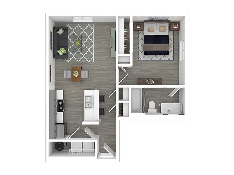 1x1-634 floorplan at Solaire