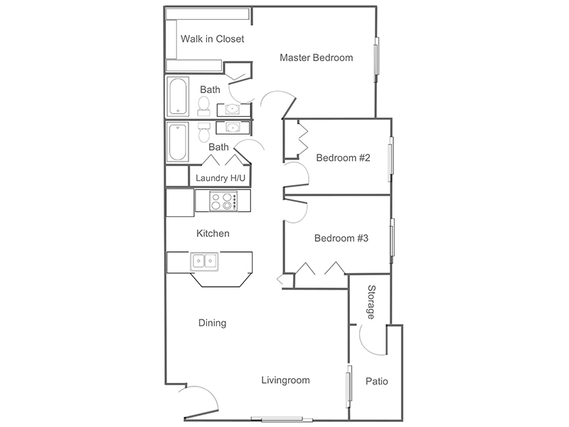 3 Bedroom 2 Bathroom C