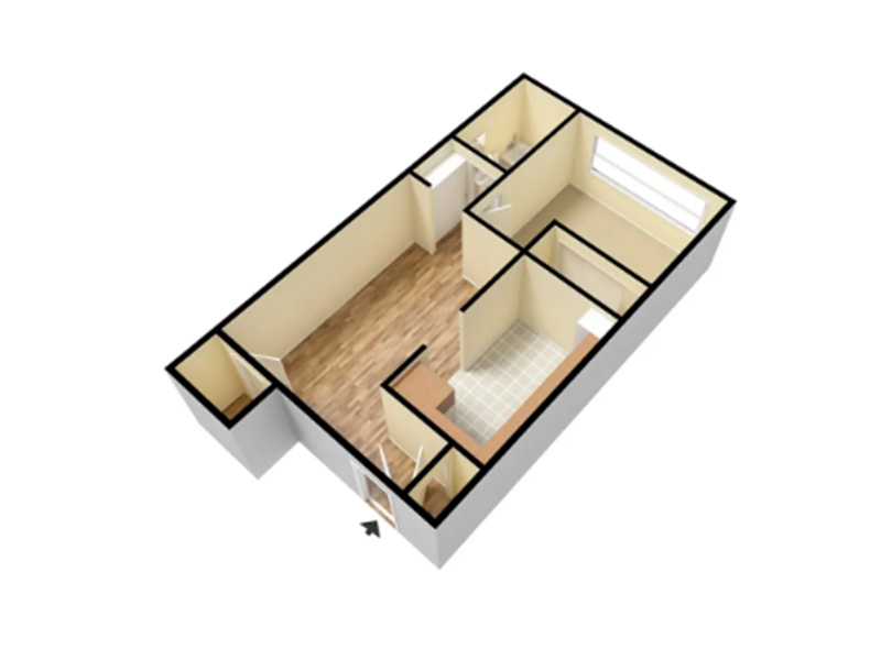 1x1 LG floorplan at The Square