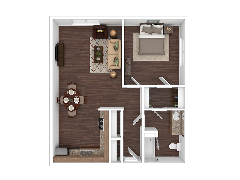 1x1 floorplan at Asbury Plaza