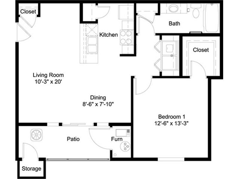 1 Bedroom 1 Bathroom