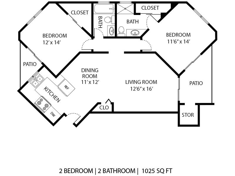 2x2 Small W/D Renovated