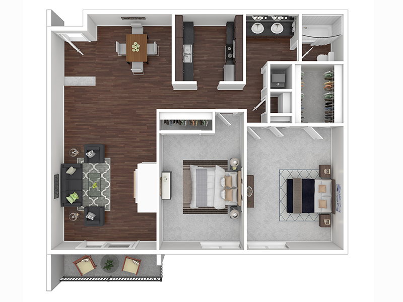 2-LG floorplan at The Crimson