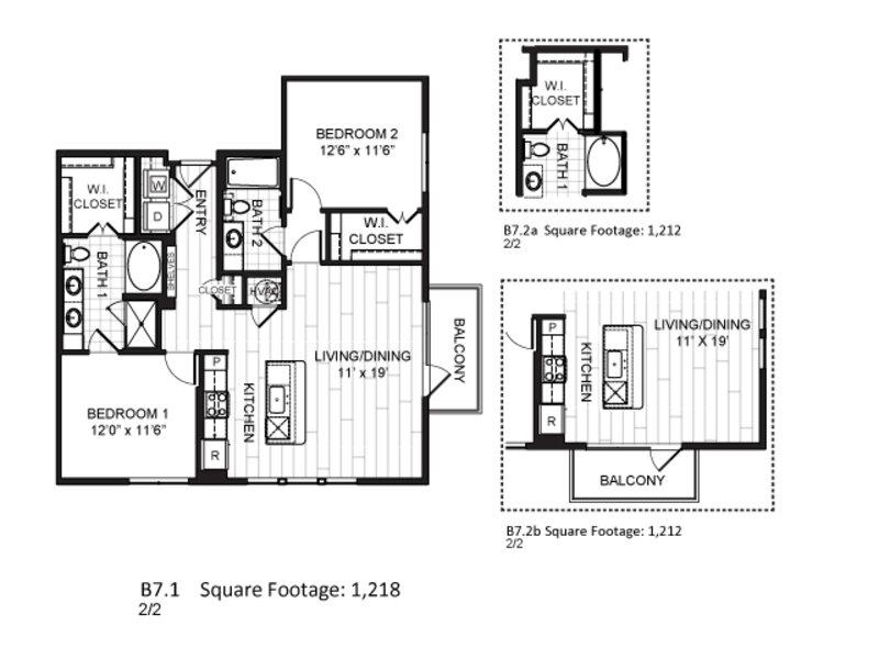 B7.1 floorplan at The Moderne