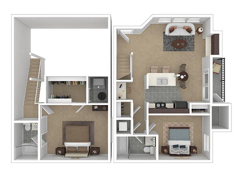 2x2 - 960 floorplan at Stonesthrow