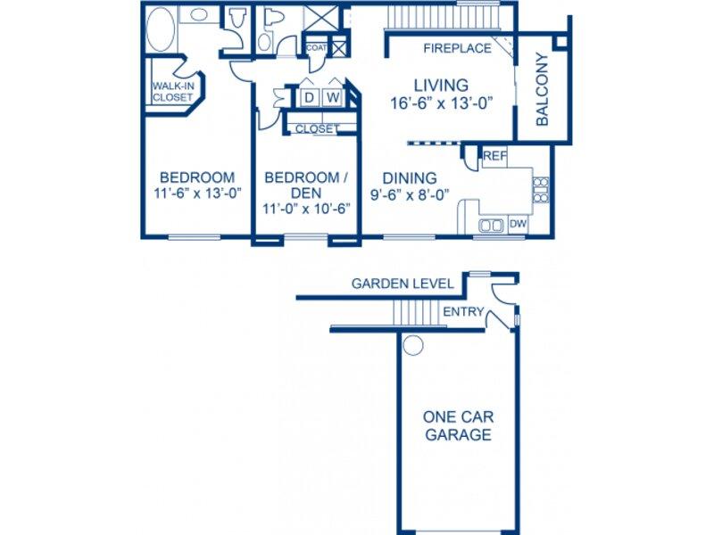 Marble floorplan at Parkway Townhomes