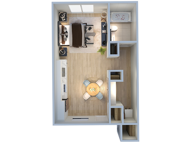 Studio floorplan at The Maxwell at Cooley Station