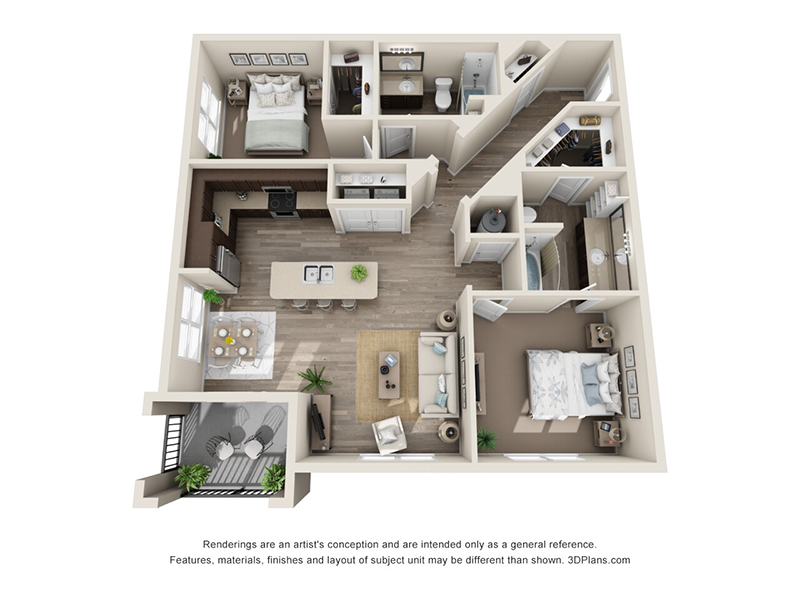 2x2-1241 floorplan at Atlantic on the Boulevard