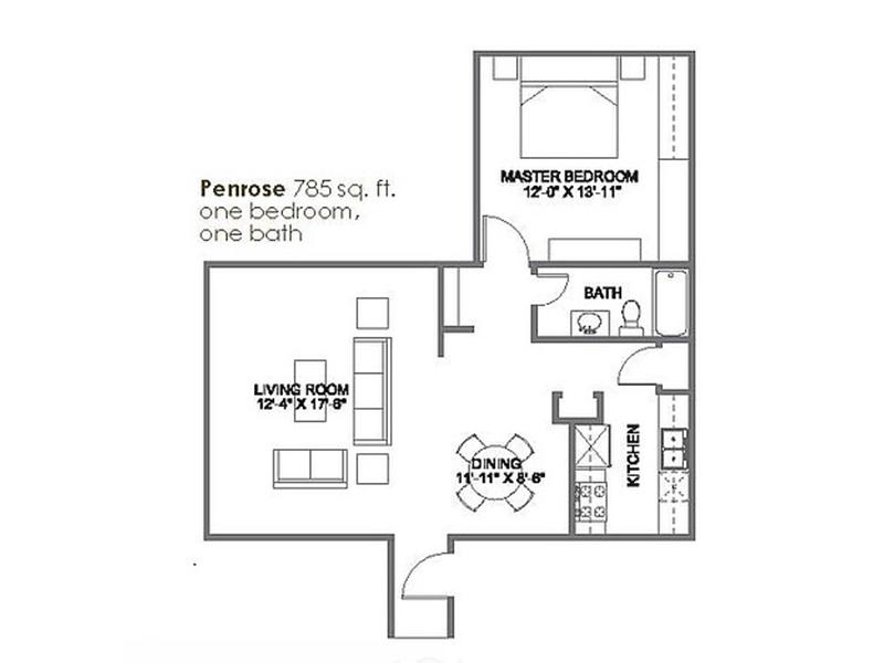 Penrose floorplan at 25 Broadmoor