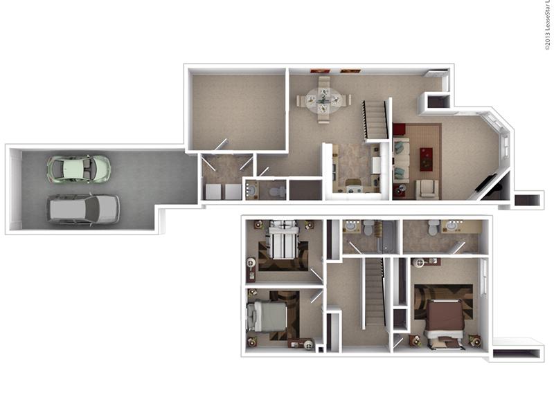 3x2.5TH1G floorplan at Hunters Woods